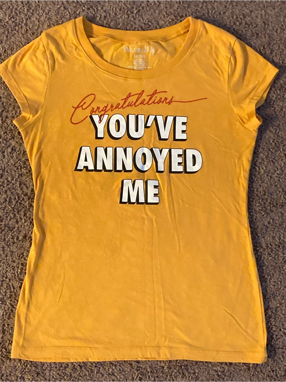 Wound Up 'Congratulations YOU'VE ANNOYED ME' Graphic Tee Top Shirt Size M (7-9)